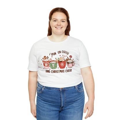 I Run On Coffee & Christmas Cheer Unisex Short Sleeve Tee