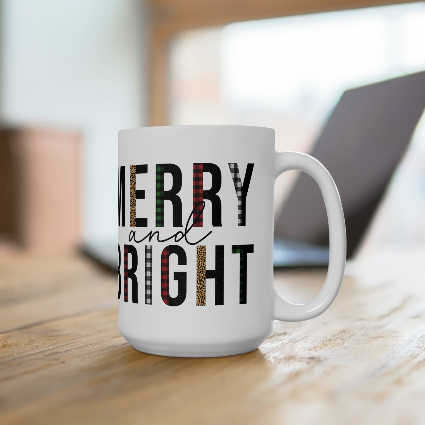 Merry and Bright Ceramic Mug 15oz