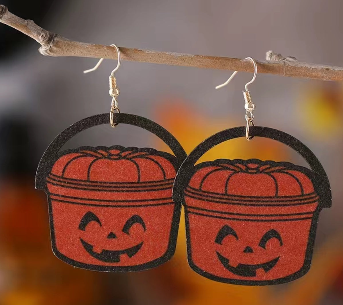 Pumpkin Bucket Earrings